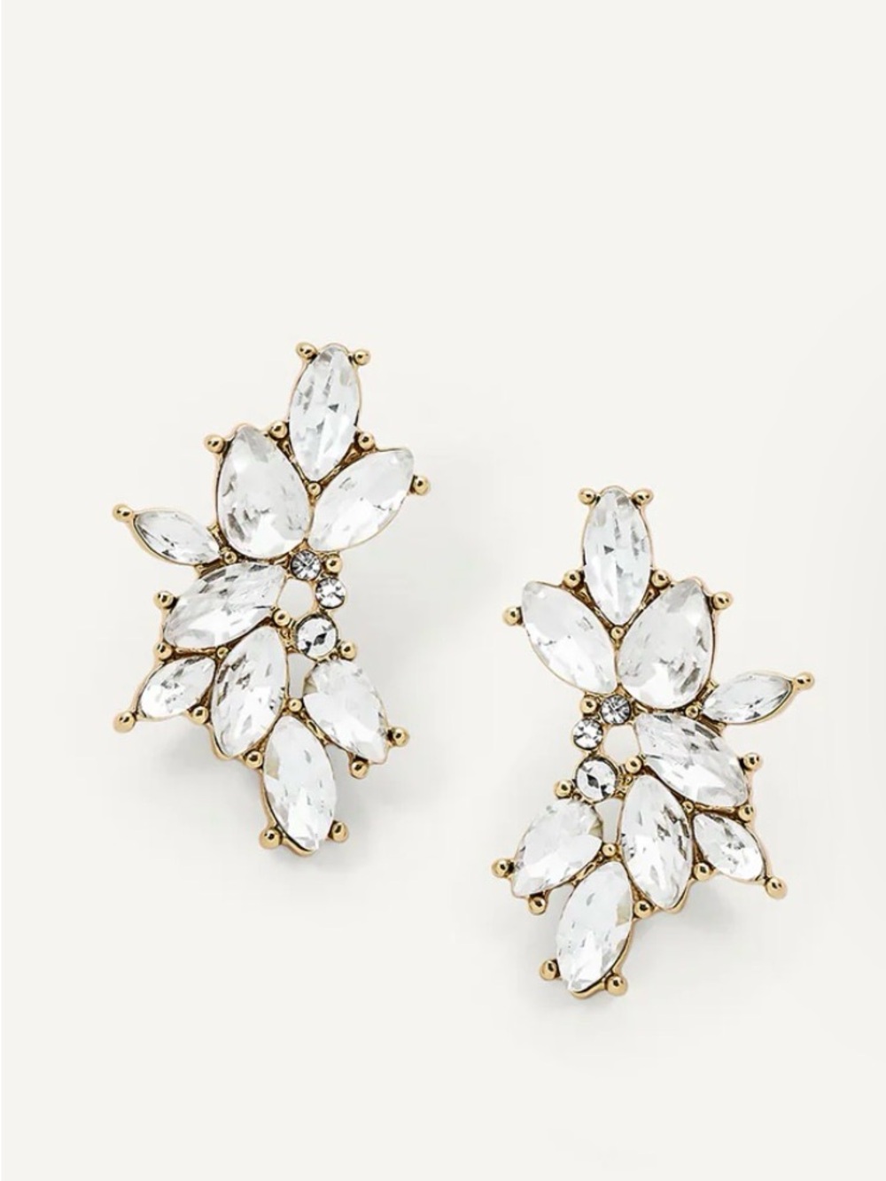 Gold-Tone Porter Cluster Crystal Cluster Earrings